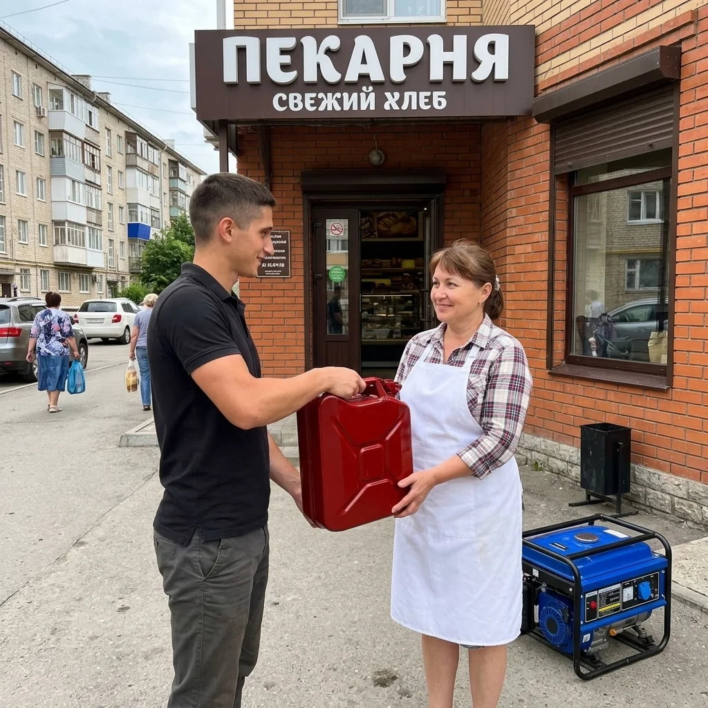 Снабжение бензином резервных источников пекарен
